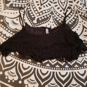 Pacsun black lace crop top